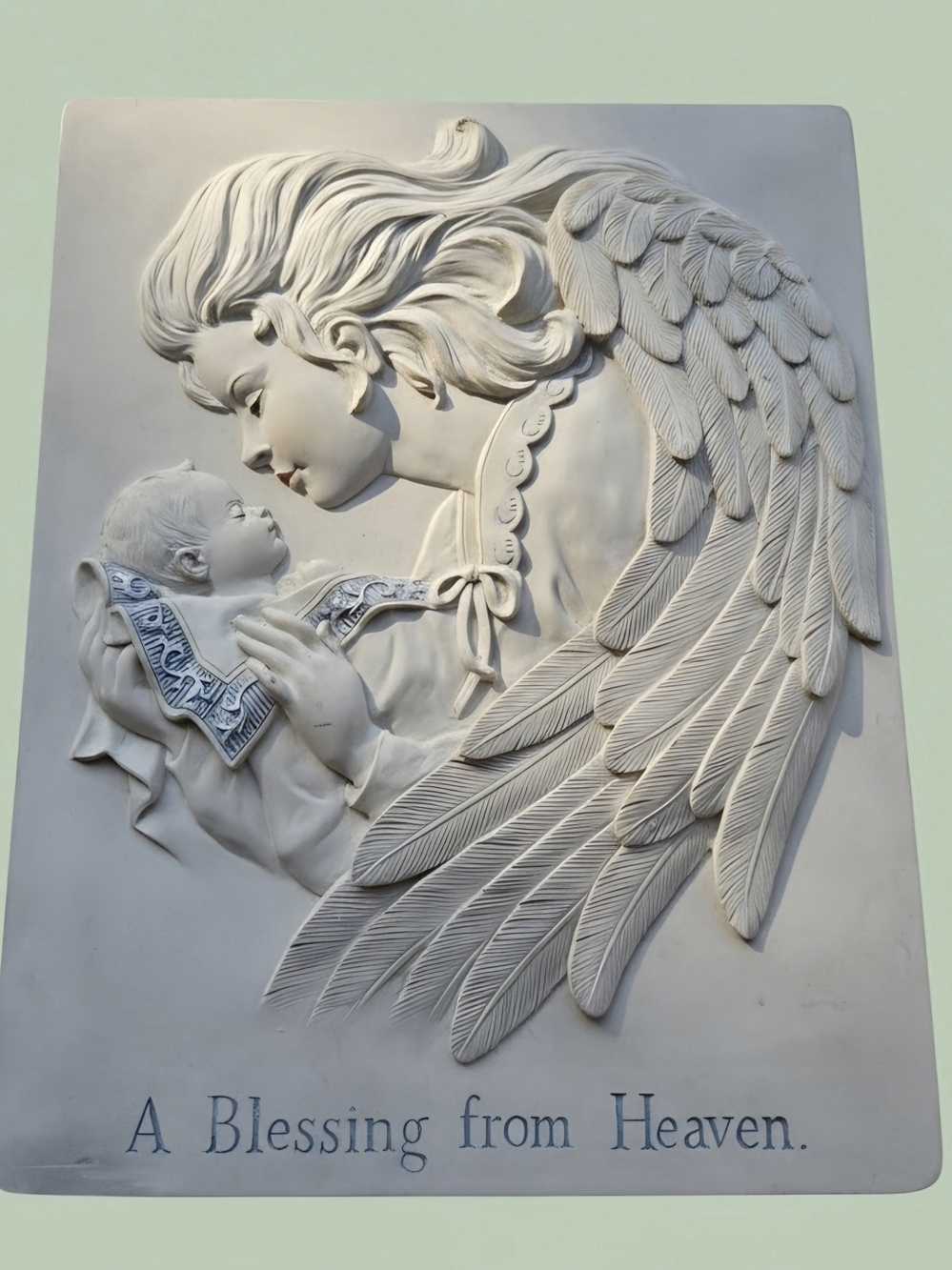 Vintage Sarah’s Angels Cheri Lane A Blessing From Heaven Angel Baby Wall Plaque